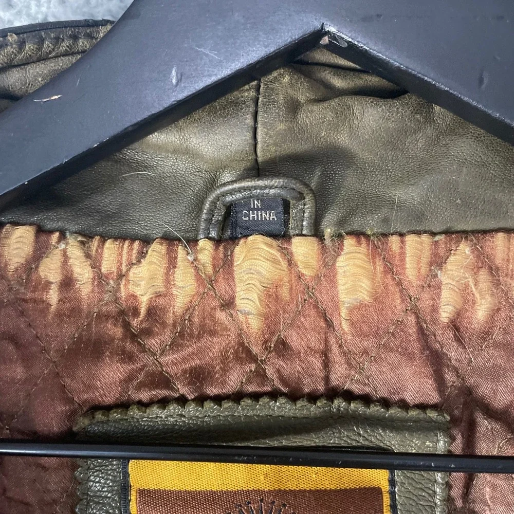 Vintage I.O.U. Leather Collection Jacket Mens M Colorblock Bomber 90s Grunge